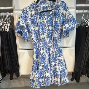 Entro Blue and White Mini Dress